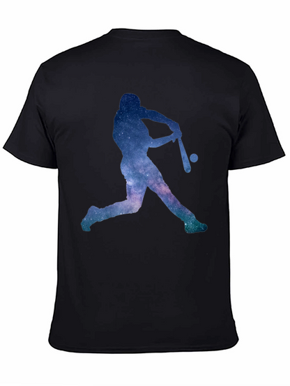Camiseta Negra con Diseño de Béisbol Galáctico