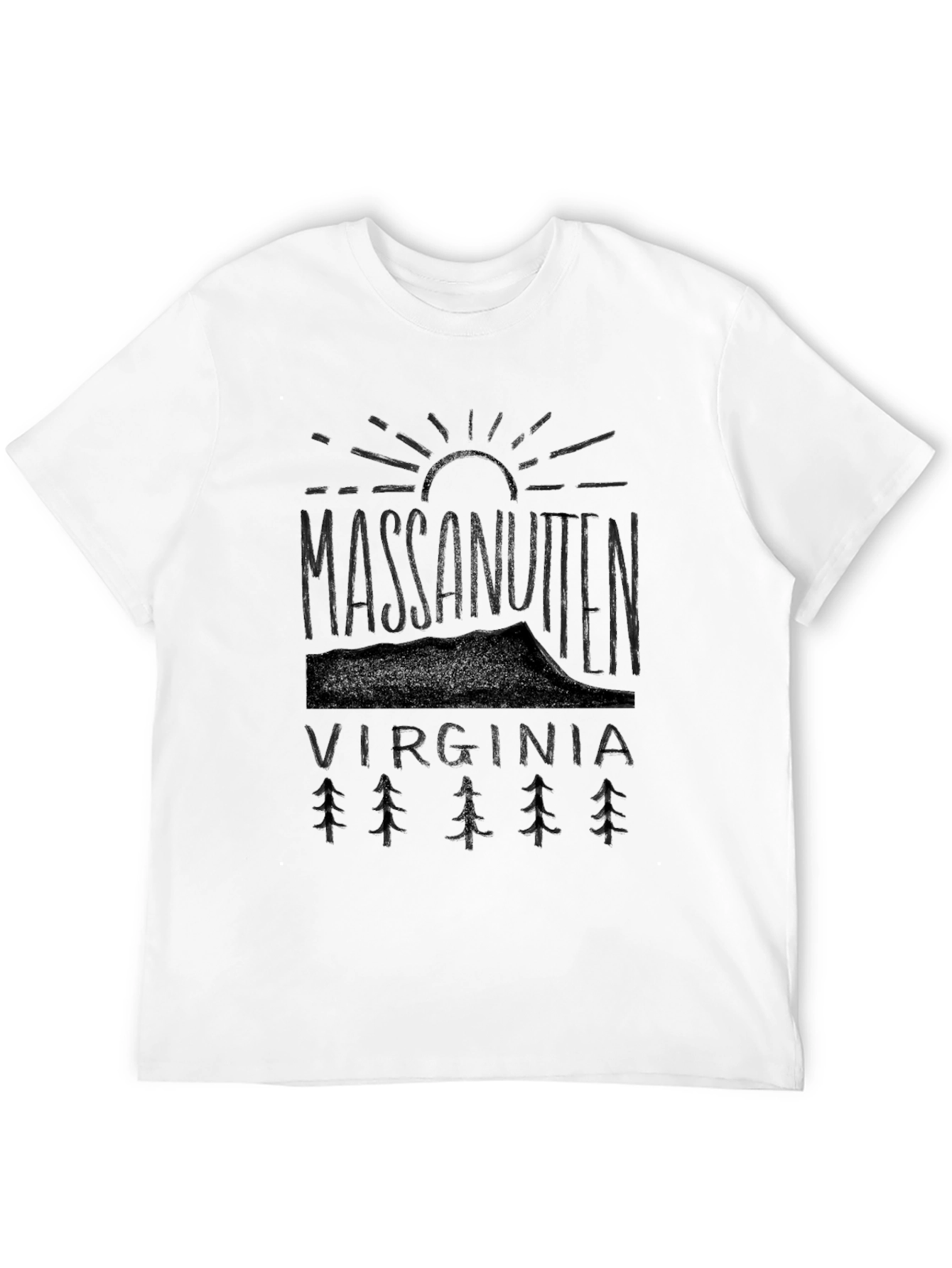 Camiseta Negra Massanutten Virginia Estilo Montaña