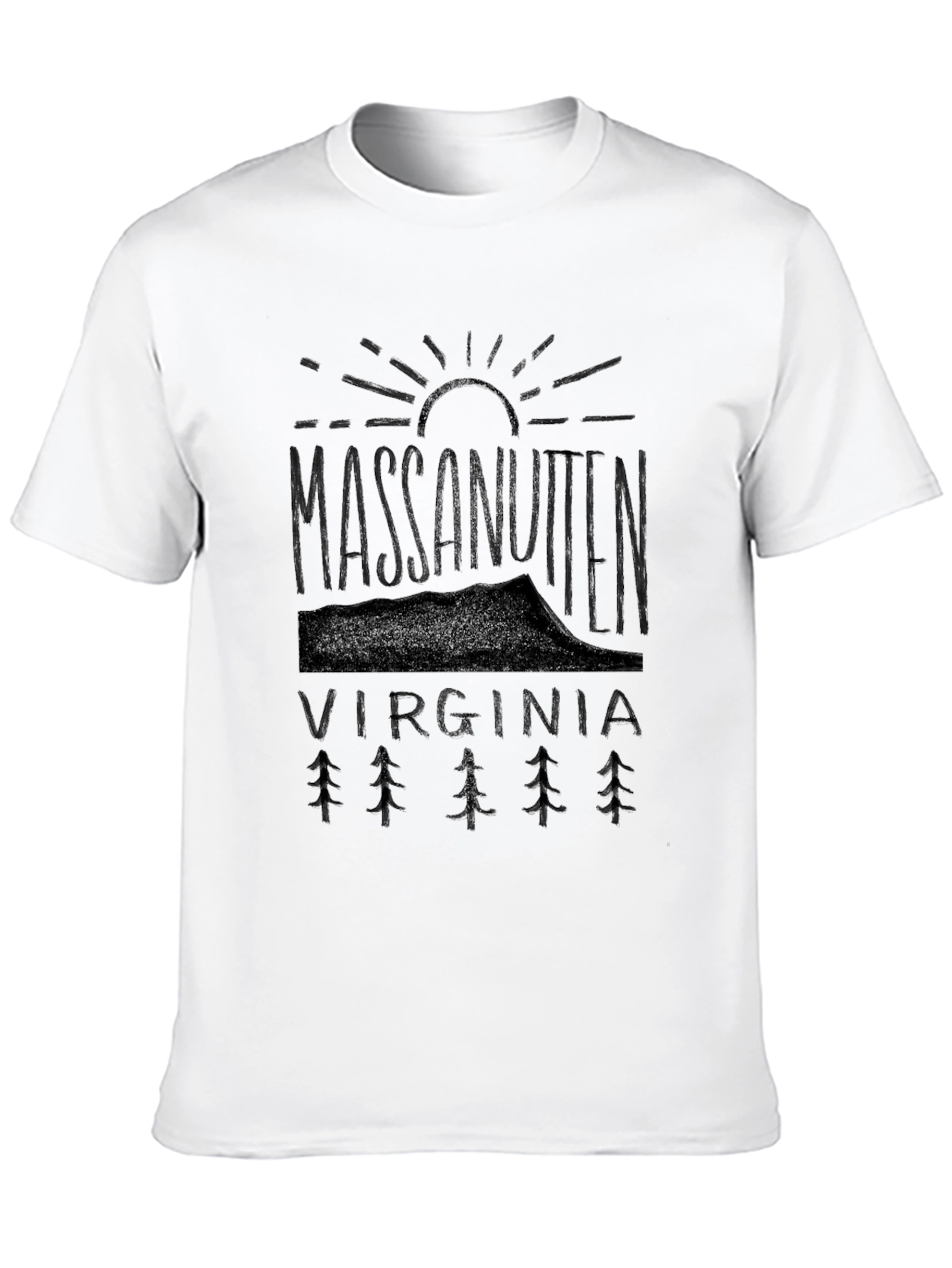Camiseta Negra Massanutten Virginia Estilo Montaña