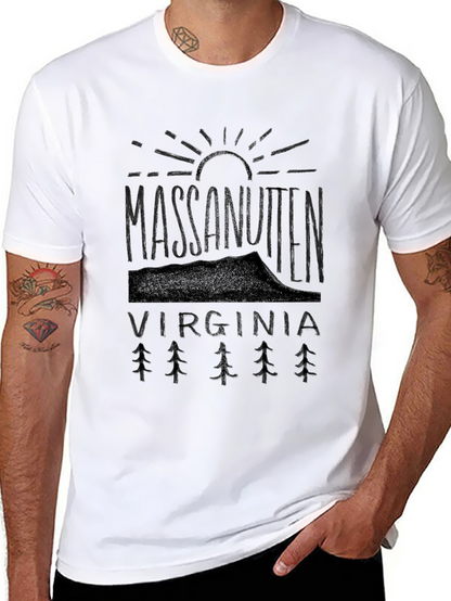 Camiseta Negra Massanutten Virginia Estilo Montaña