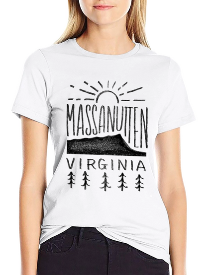 Camiseta Negra Massanutten Virginia Estilo Montaña