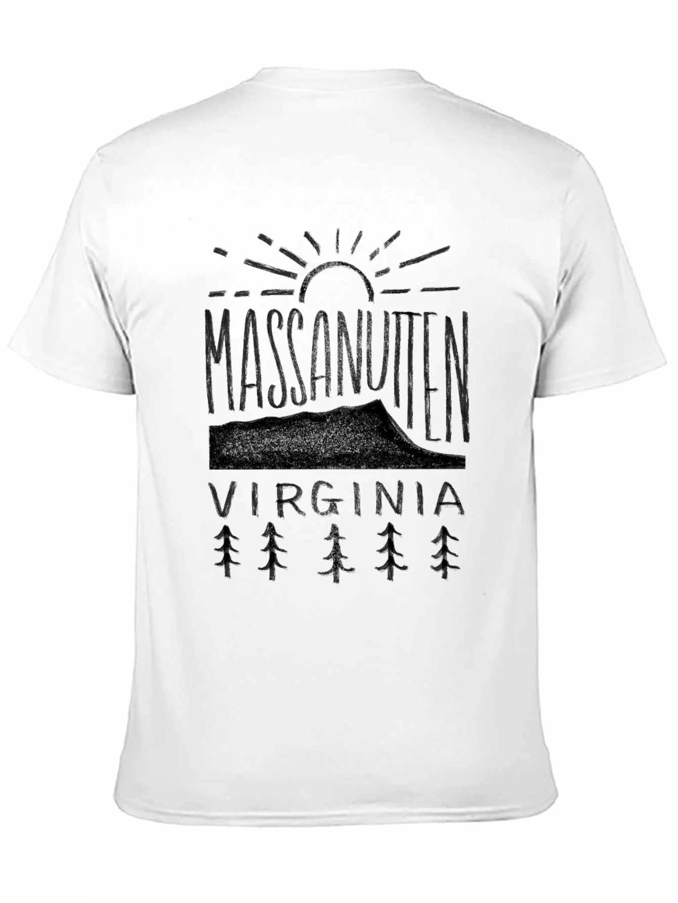 Camiseta Negra Massanutten Virginia Estilo Montaña