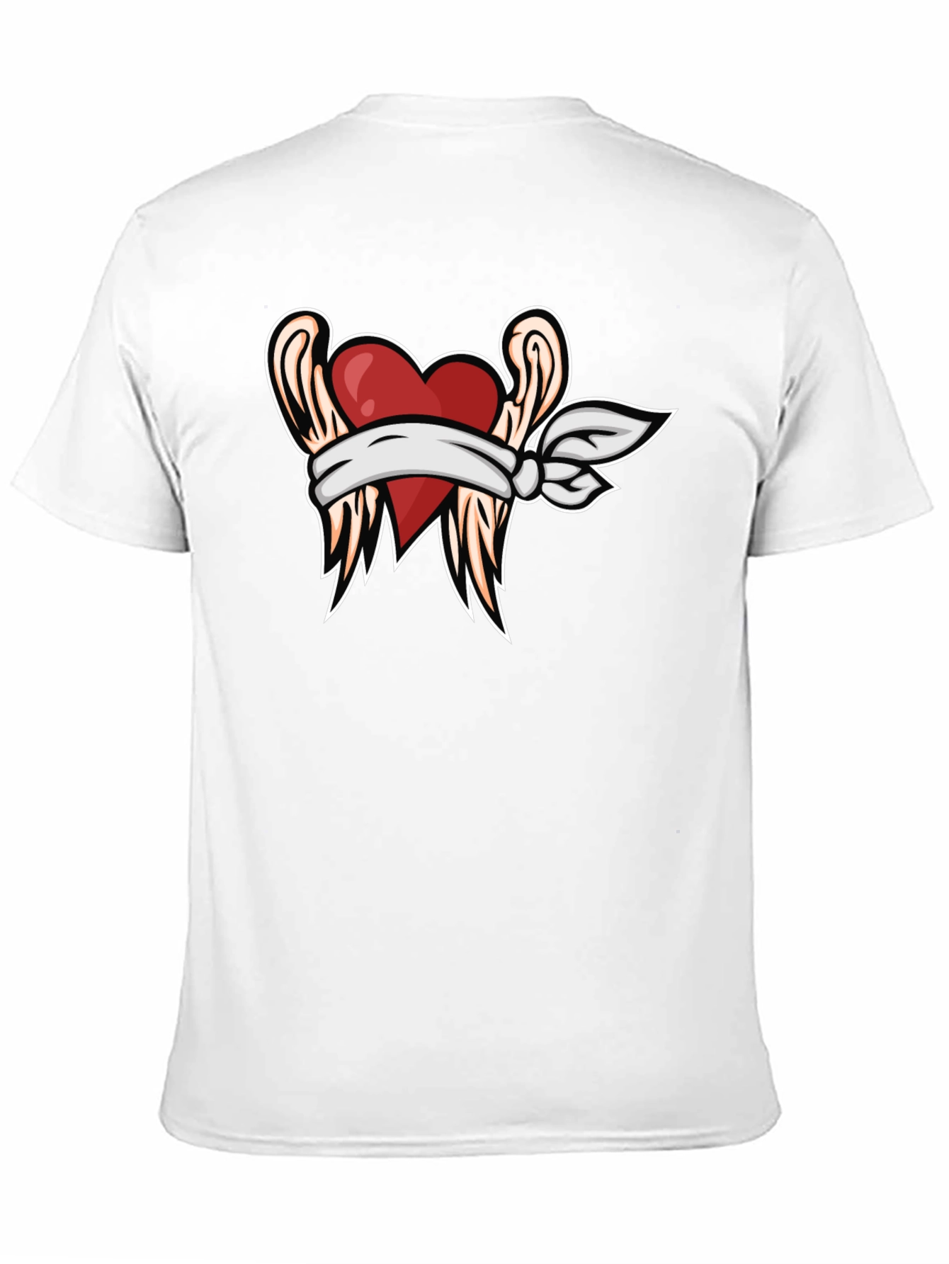 Camiseta Negra Corazón Vendado con Alas