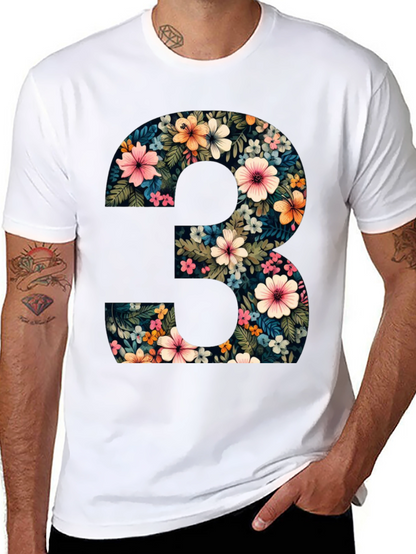 Camiseta Negra Número 3 Floral