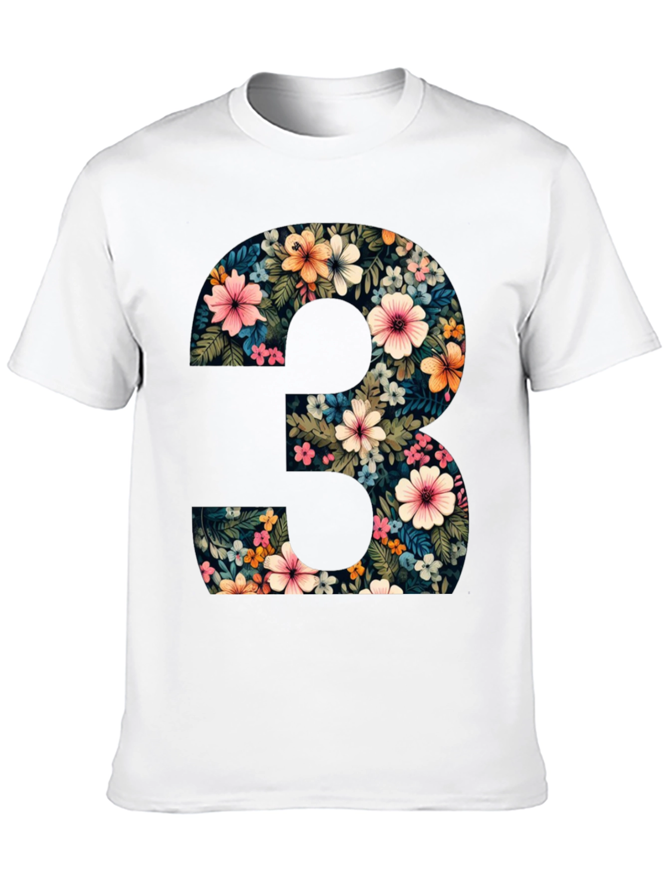 Camiseta Negra Número 3 Floral