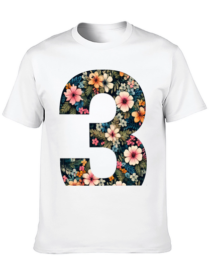 Camiseta Negra Número 3 Floral