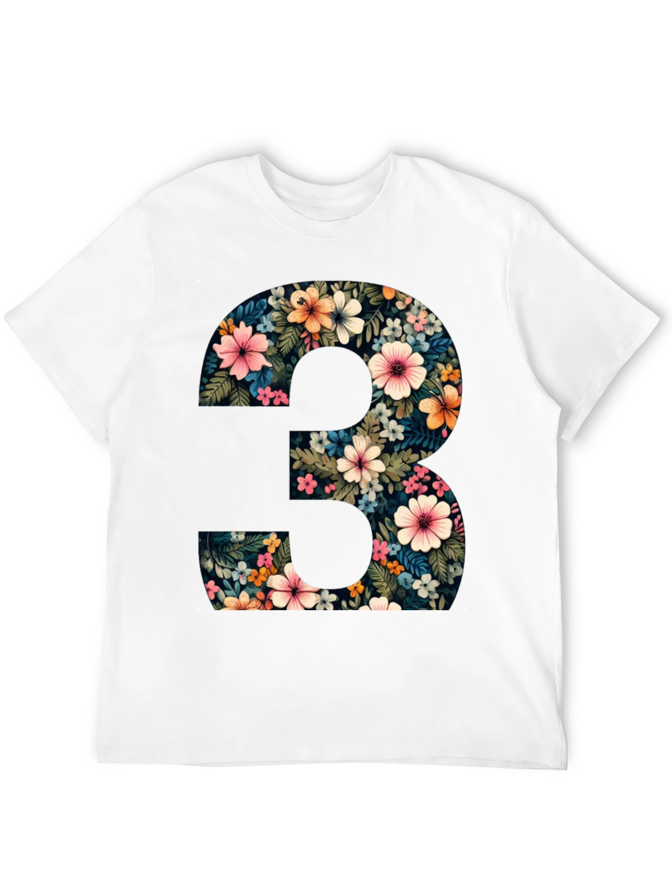 Camiseta Negra Número 3 Floral