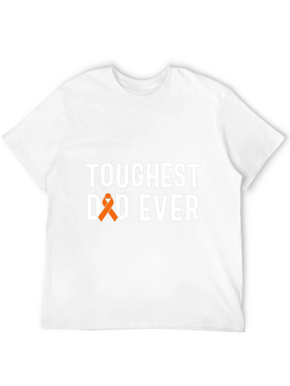 Camiseta Negra: El Papá Más Fuerte con Cinta Naranja