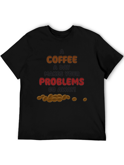 Camiseta Negra Café para Olvidar Problemas