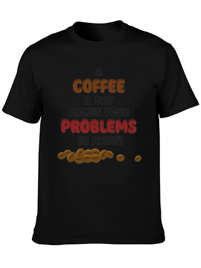 Camiseta Negra Café para Olvidar Problemas