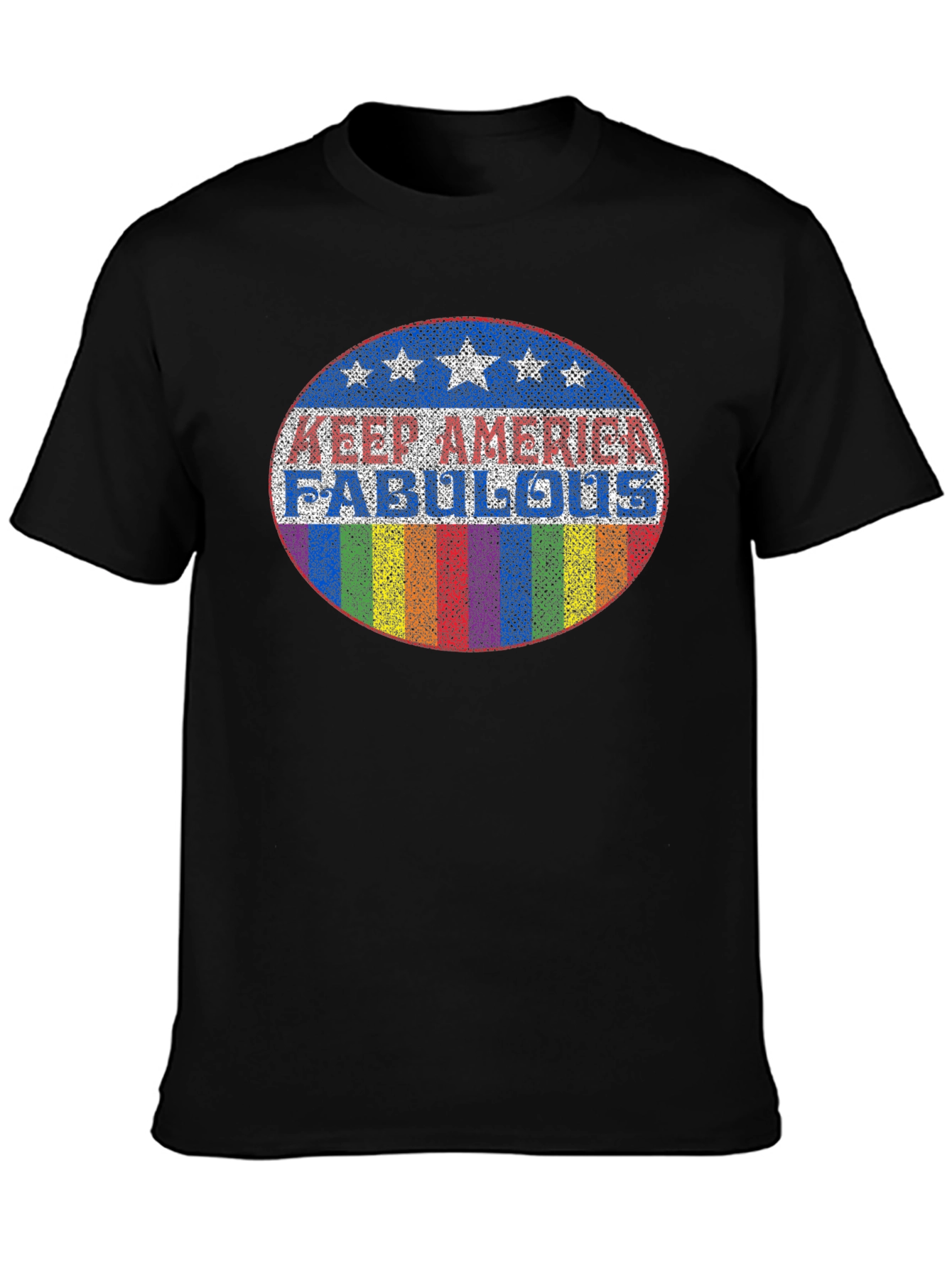 Camiseta Negra con Diseño Keep America Fabulous