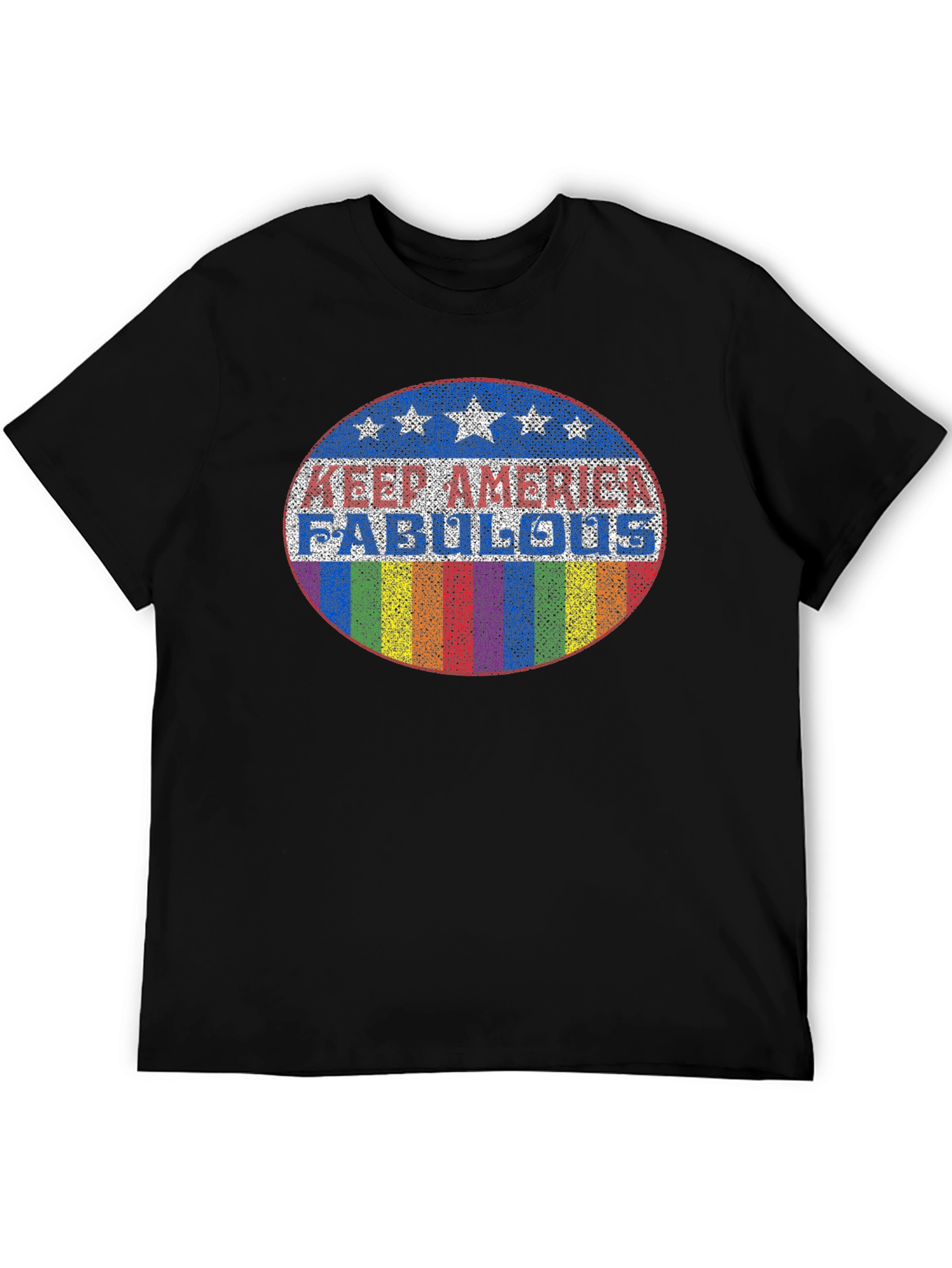 Camiseta Negra con Diseño Keep America Fabulous