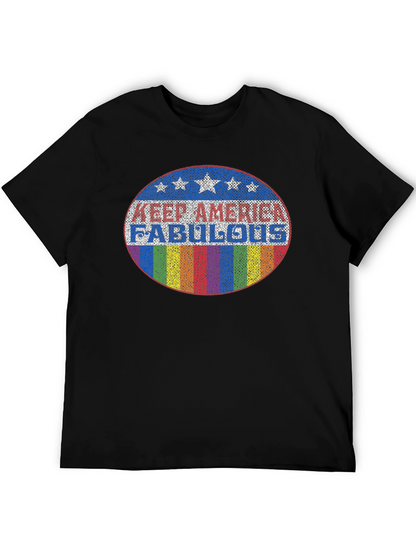 Camiseta Negra con Diseño Keep America Fabulous