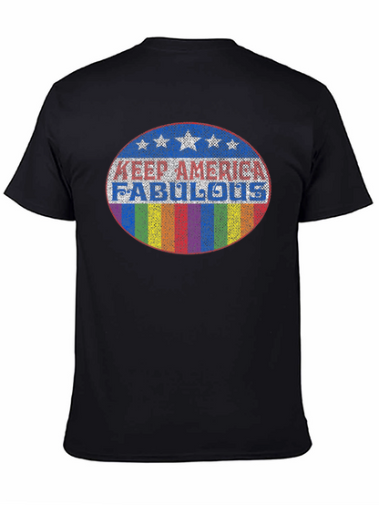 Camiseta Negra con Diseño Keep America Fabulous