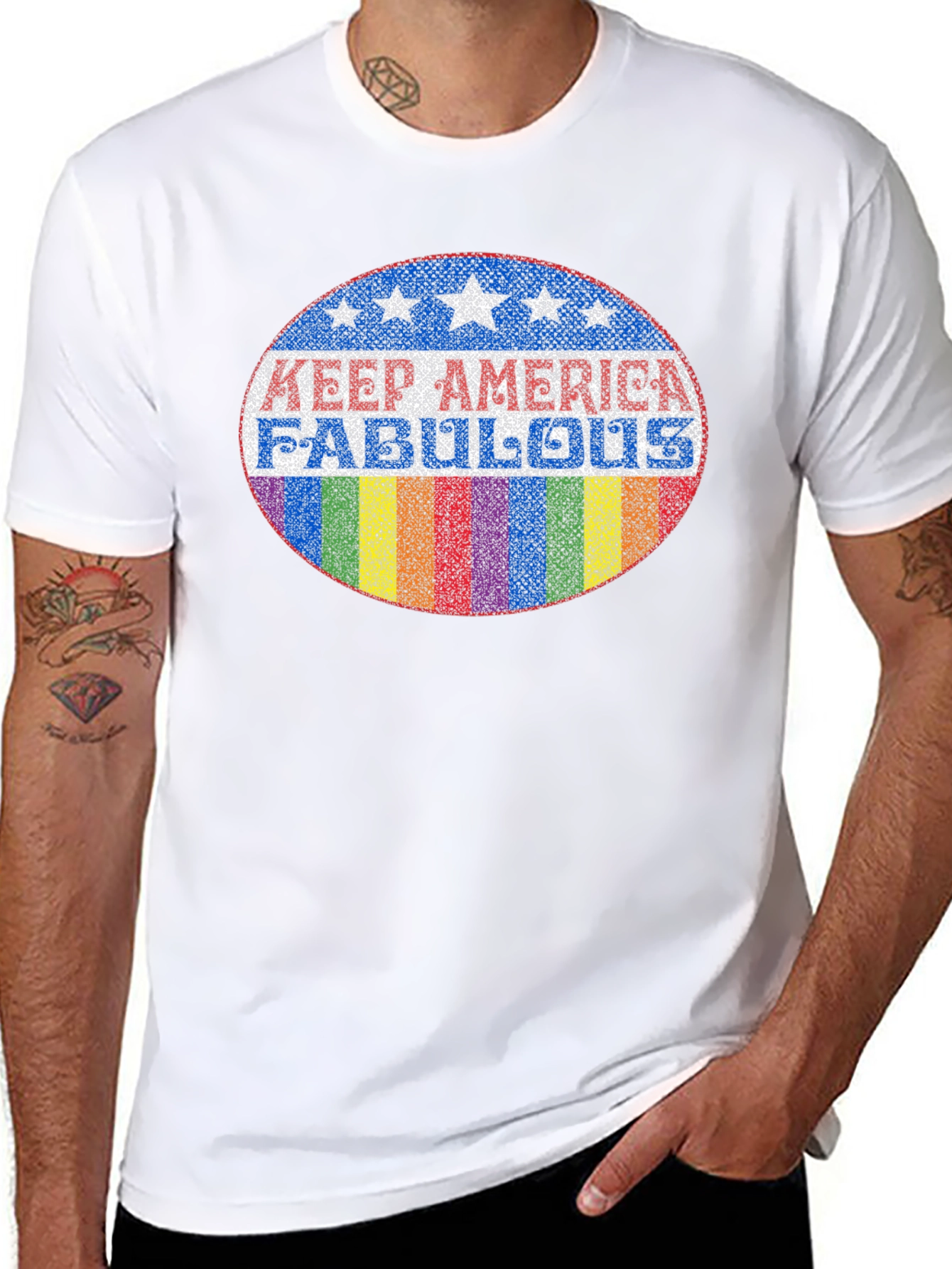 Camiseta Negra con Diseño Keep America Fabulous
