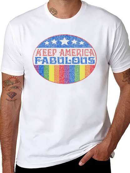 Camiseta Negra con Diseño Keep America Fabulous