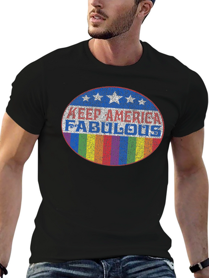 Camiseta Negra con Diseño Keep America Fabulous