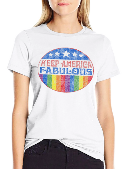 Camiseta Negra con Diseño Keep America Fabulous