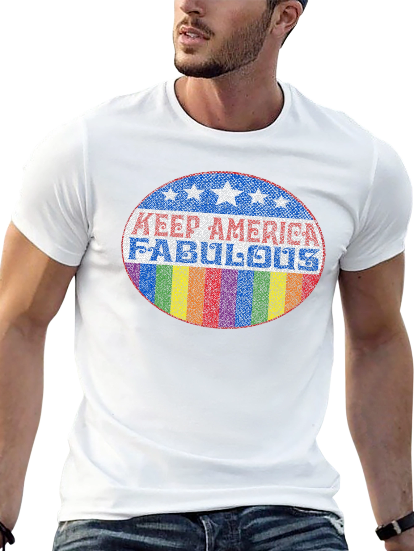 Camiseta Negra con Diseño Keep America Fabulous