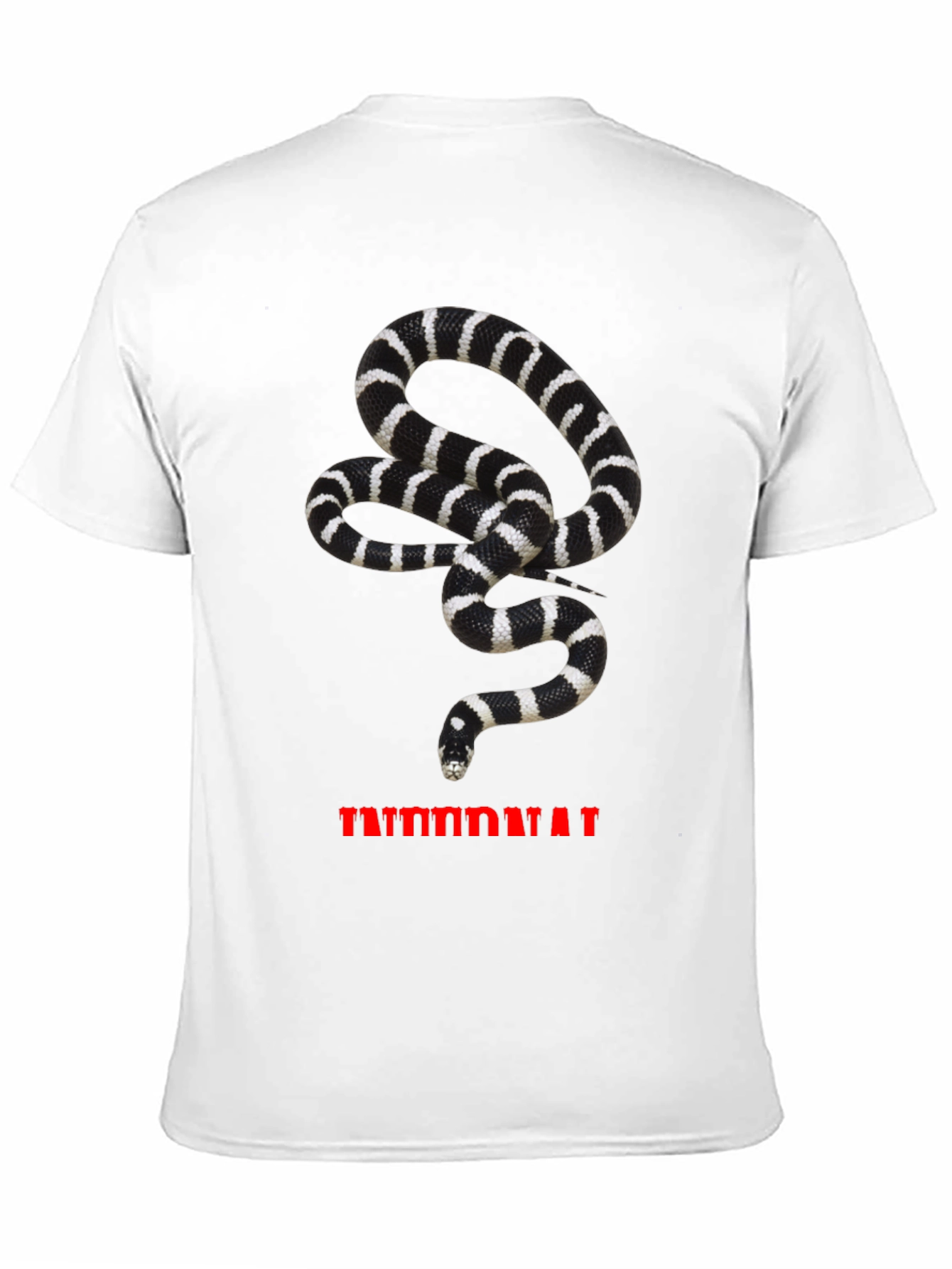 Camiseta Hombre Negra con Estampado de Serpiente Rayada