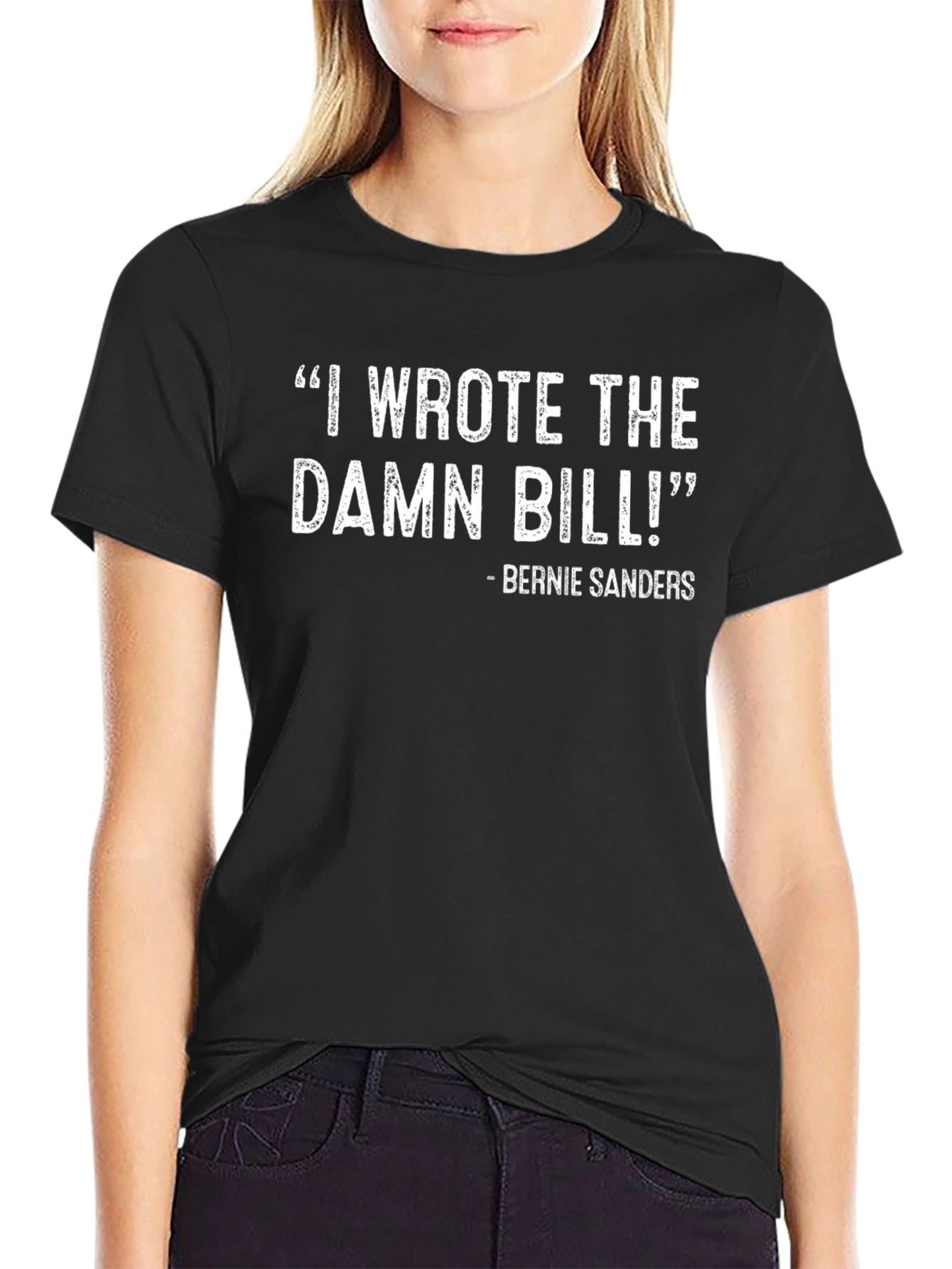 Camiseta Negra con Frase de Bernie Sanders