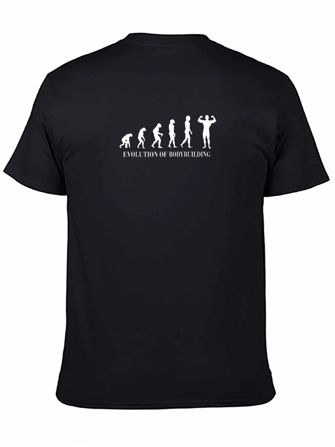 Camiseta Negra Evolución del Bodybuilding para Hombre