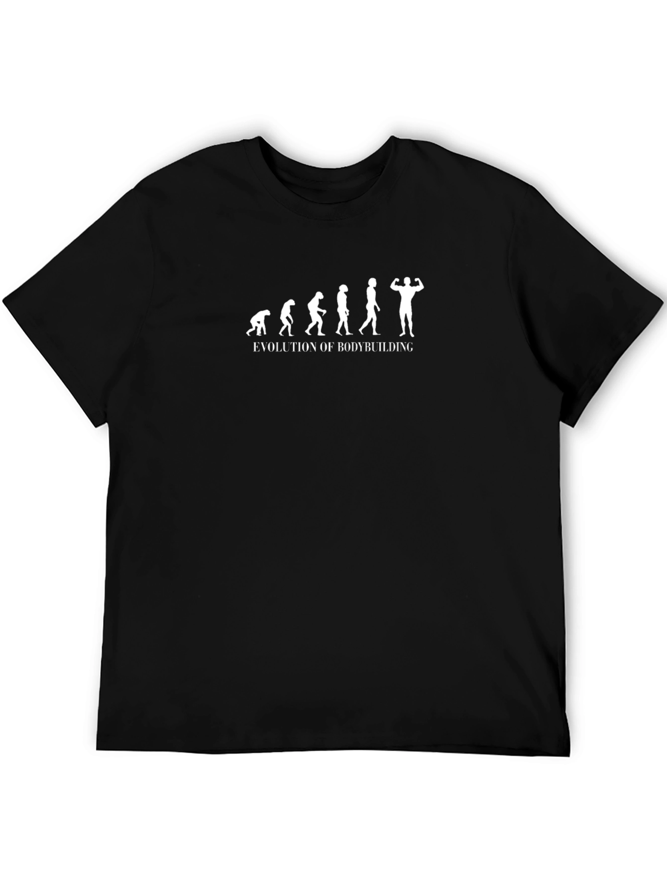 Camiseta Negra Evolución del Bodybuilding para Hombre