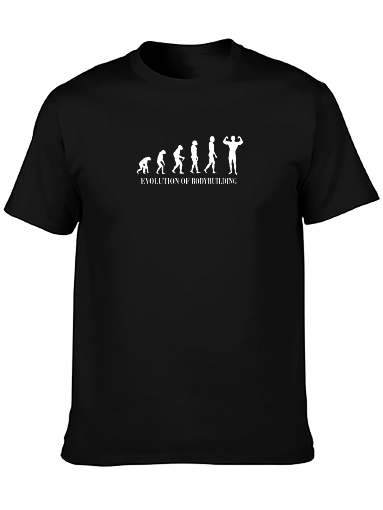 Camiseta Negra Evolución del Bodybuilding para Hombre