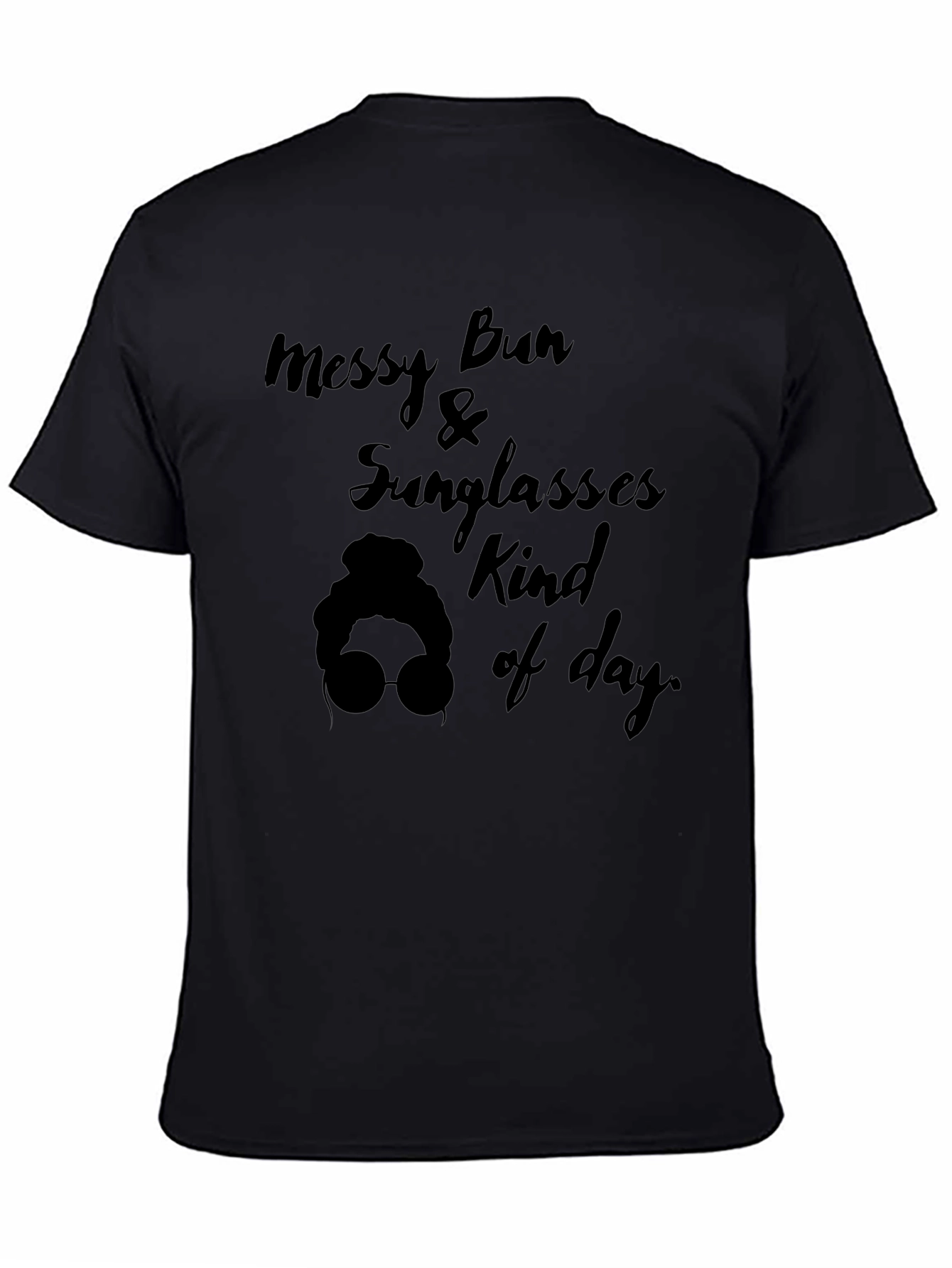 Camiseta Negra Messy Bun & Sunglasses Kind of Day