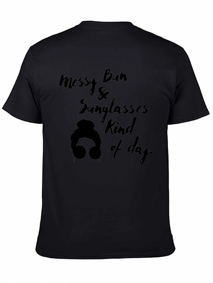 Camiseta Negra Messy Bun & Sunglasses Kind of Day