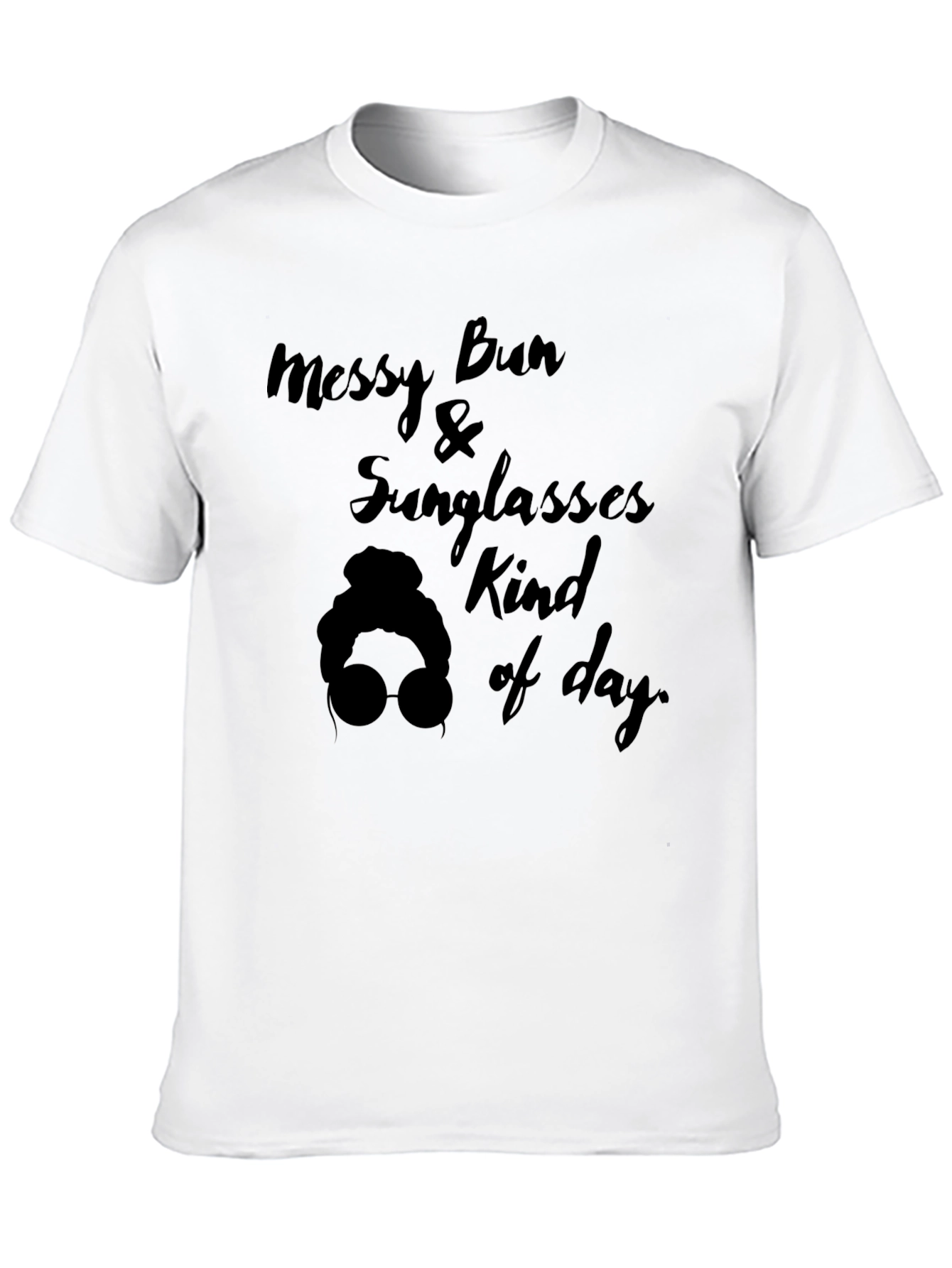 Camiseta Negra Messy Bun & Sunglasses Kind of Day