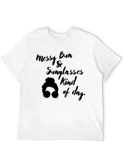 Camiseta Negra Messy Bun & Sunglasses Kind of Day