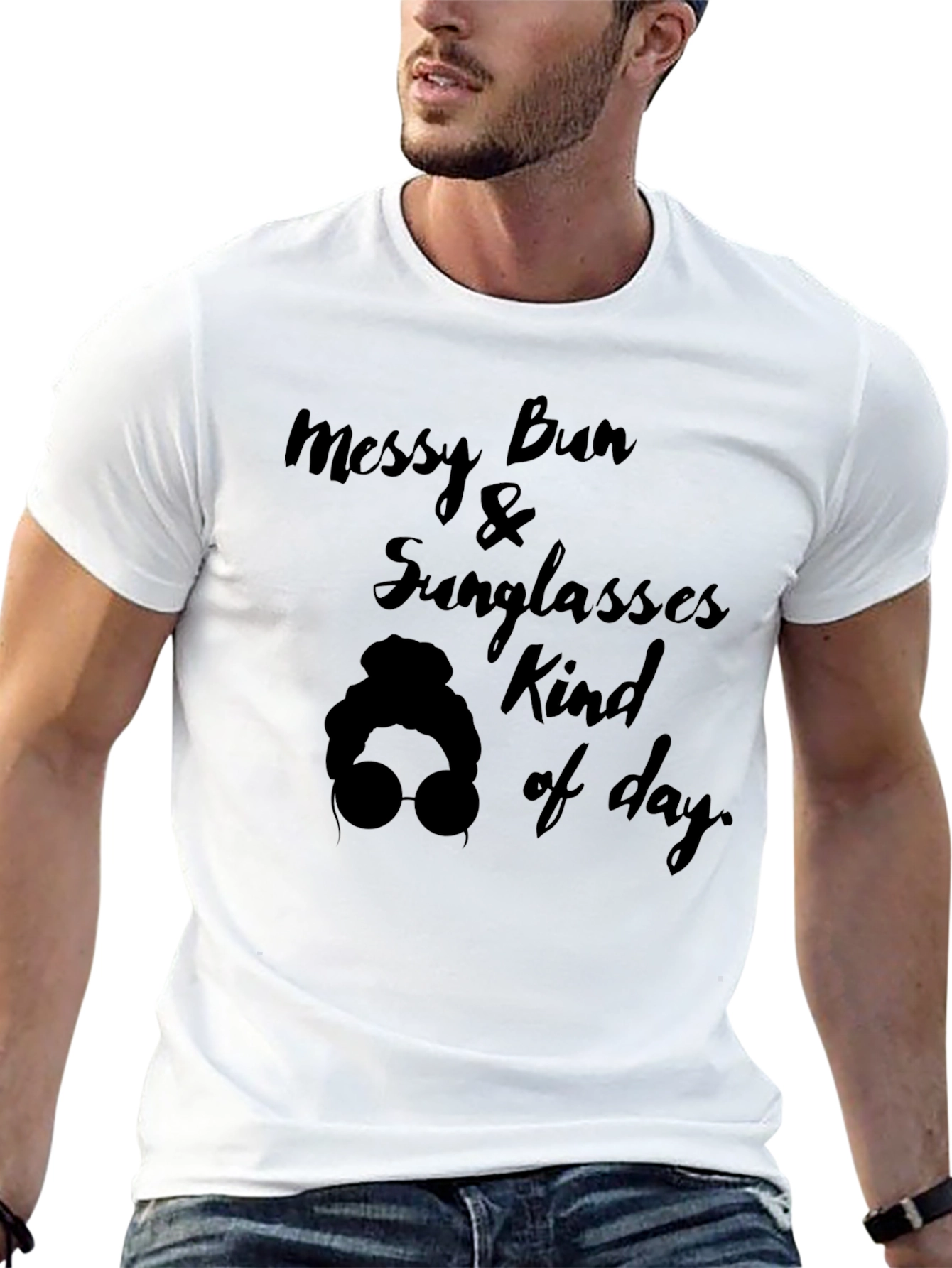 Camiseta Negra Messy Bun & Sunglasses Kind of Day