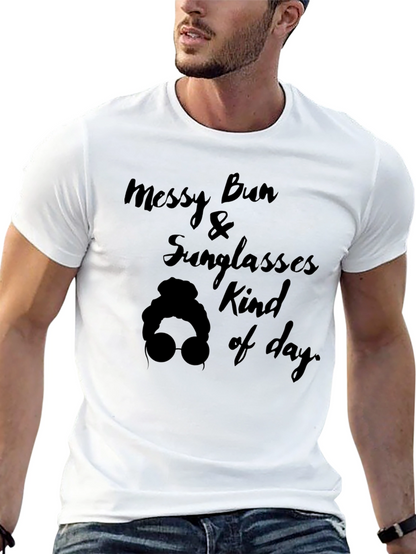 Camiseta Negra Messy Bun & Sunglasses Kind of Day