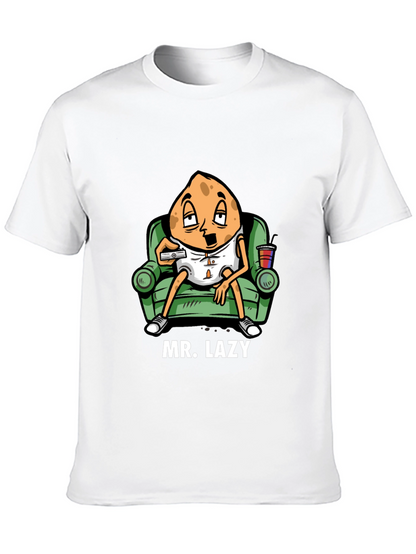 Camiseta Negra Mr. Lazy con Diseño Divertido