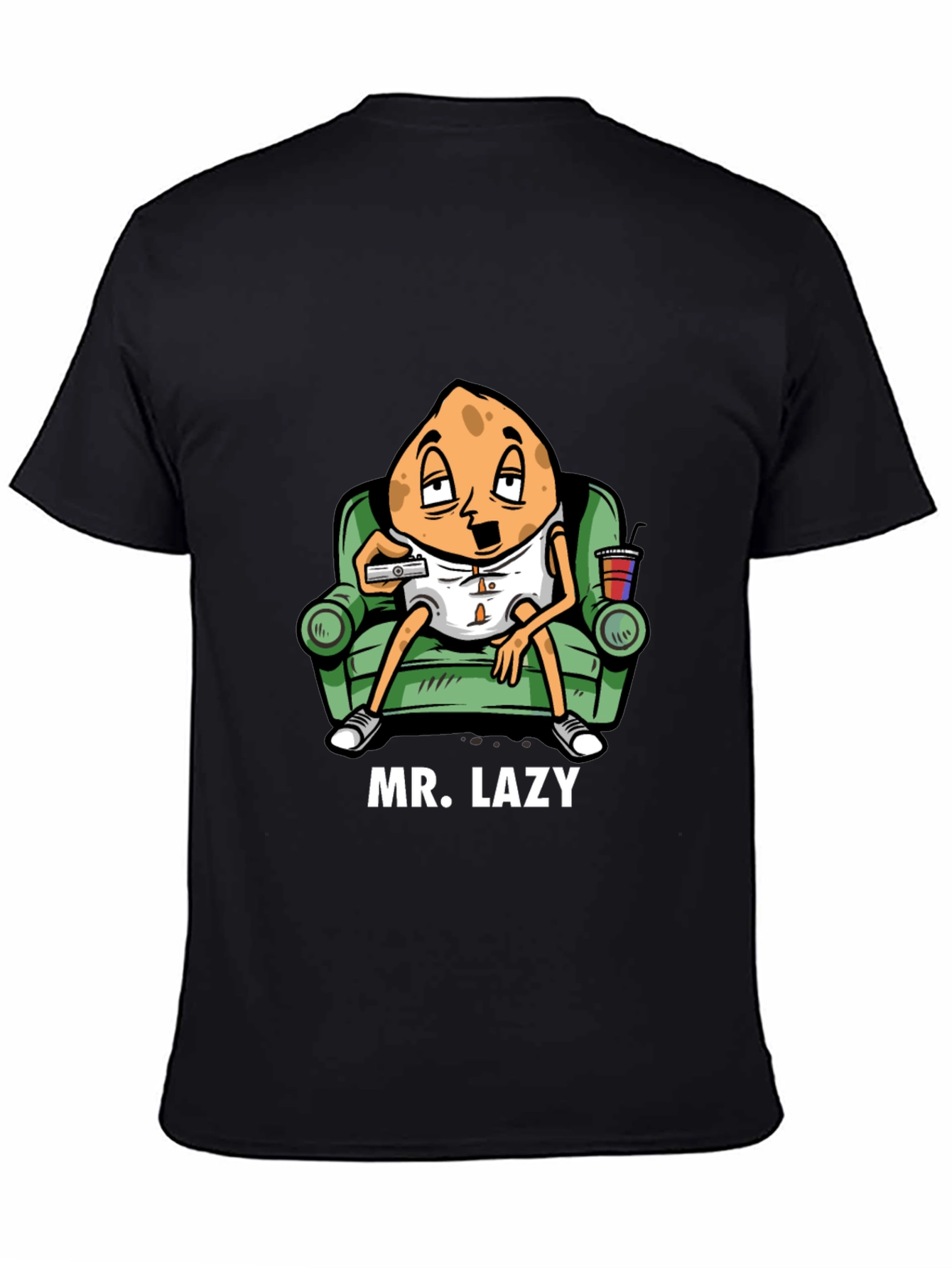 Camiseta Negra Mr. Lazy con Diseño Divertido