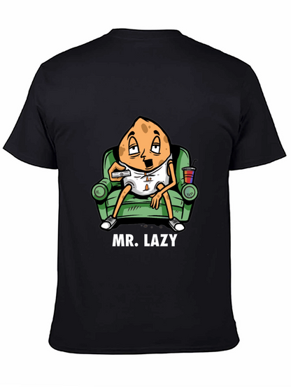 Camiseta Negra Mr. Lazy con Diseño Divertido