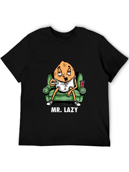 Camiseta Negra Mr. Lazy con Diseño Divertido