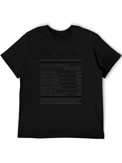 Camiseta Negra Tour Manager - Factores Nutricionales