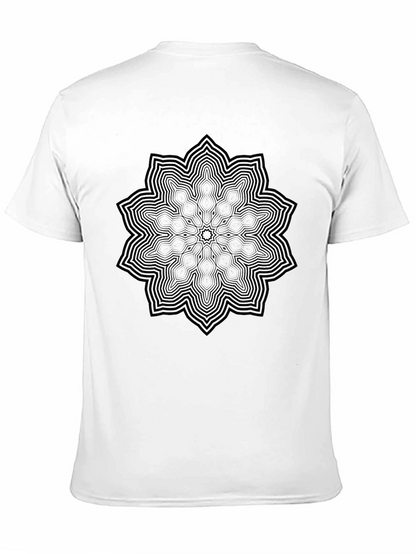 Camiseta Negra Mandala Hombre Casual Diseño Único