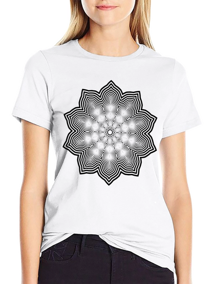 Camiseta Negra Mandala Hombre Casual Diseño Único