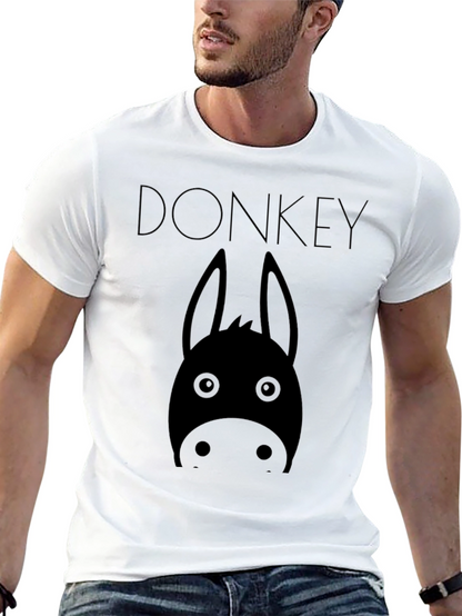 Camiseta Negra Estampado Burro Divertido