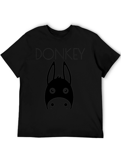 Camiseta Negra Estampado Burro Divertido