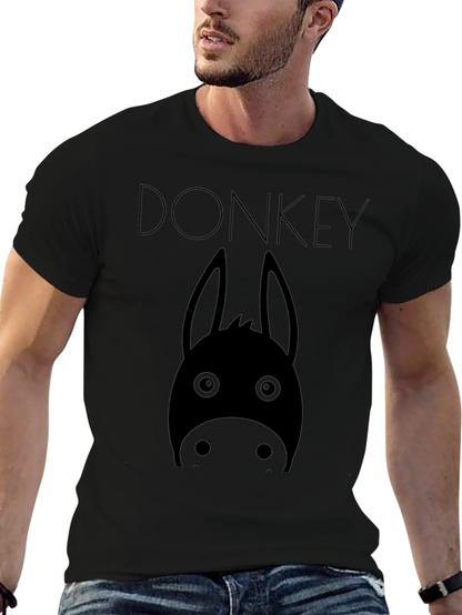 Camiseta Negra Estampado Burro Divertido