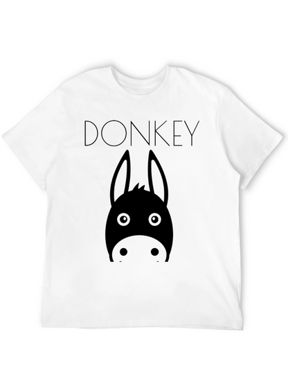 Camiseta Negra Estampado Burro Divertido
