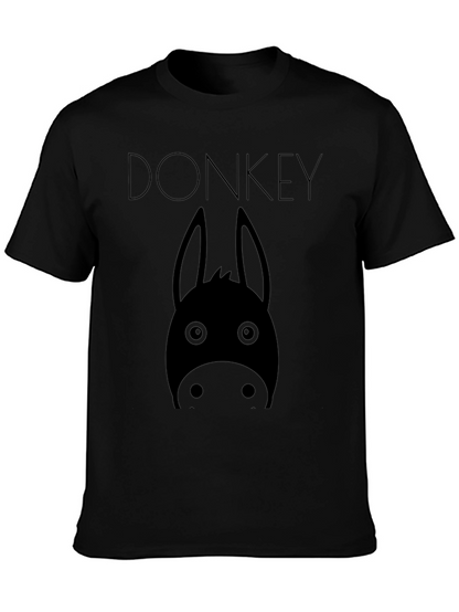 Camiseta Negra Estampado Burro Divertido