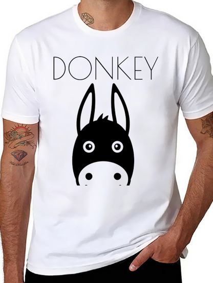 Camiseta Negra Estampado Burro Divertido