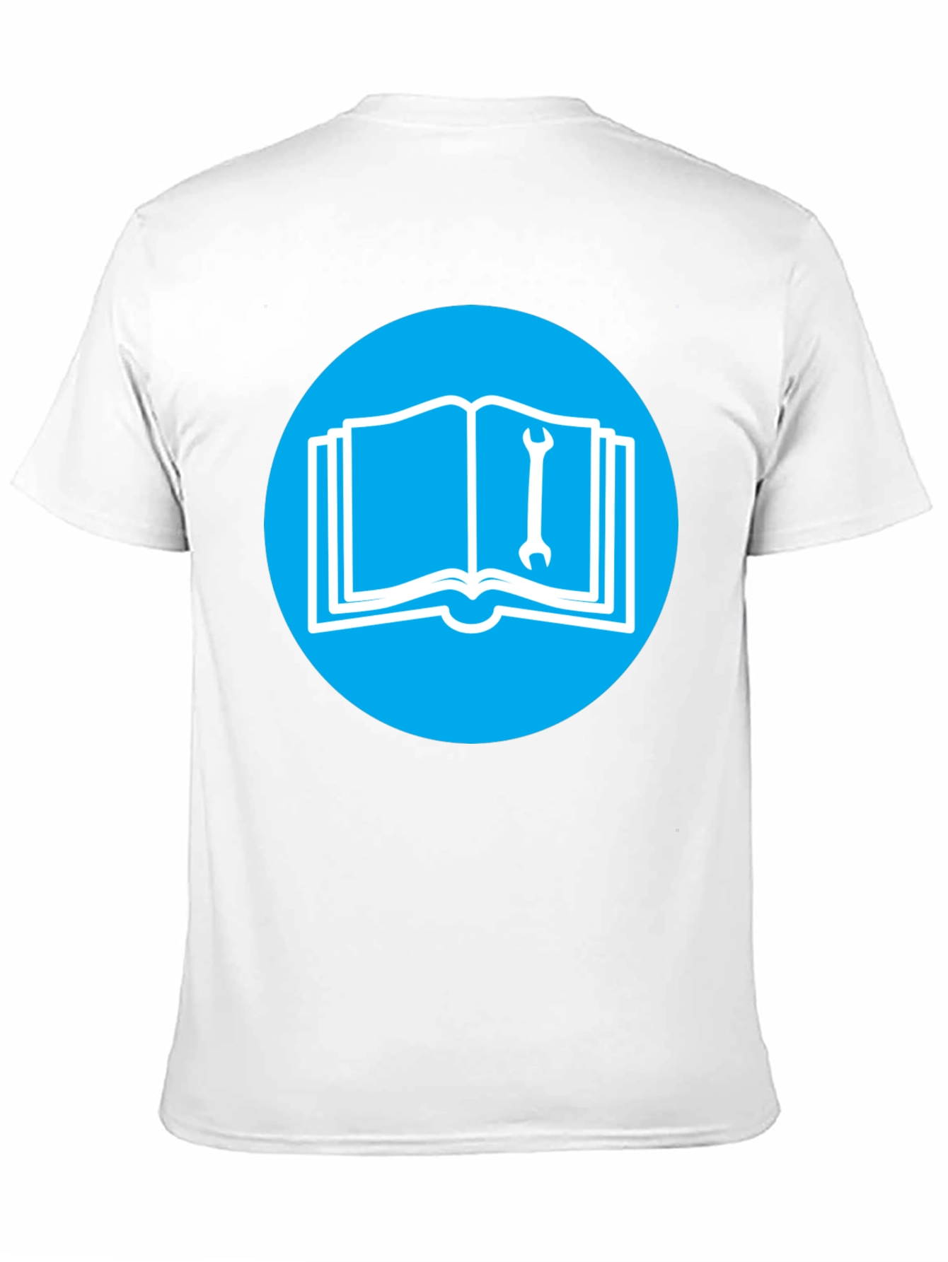 Camiseta Negra con Diseño de Libro y Llave Inglesa