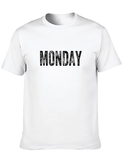 Camiseta Negra Hombre - Diseño MONDAY Casual