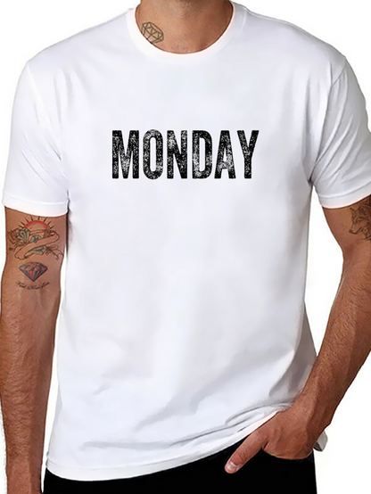 Camiseta Negra Hombre - Diseño MONDAY Casual